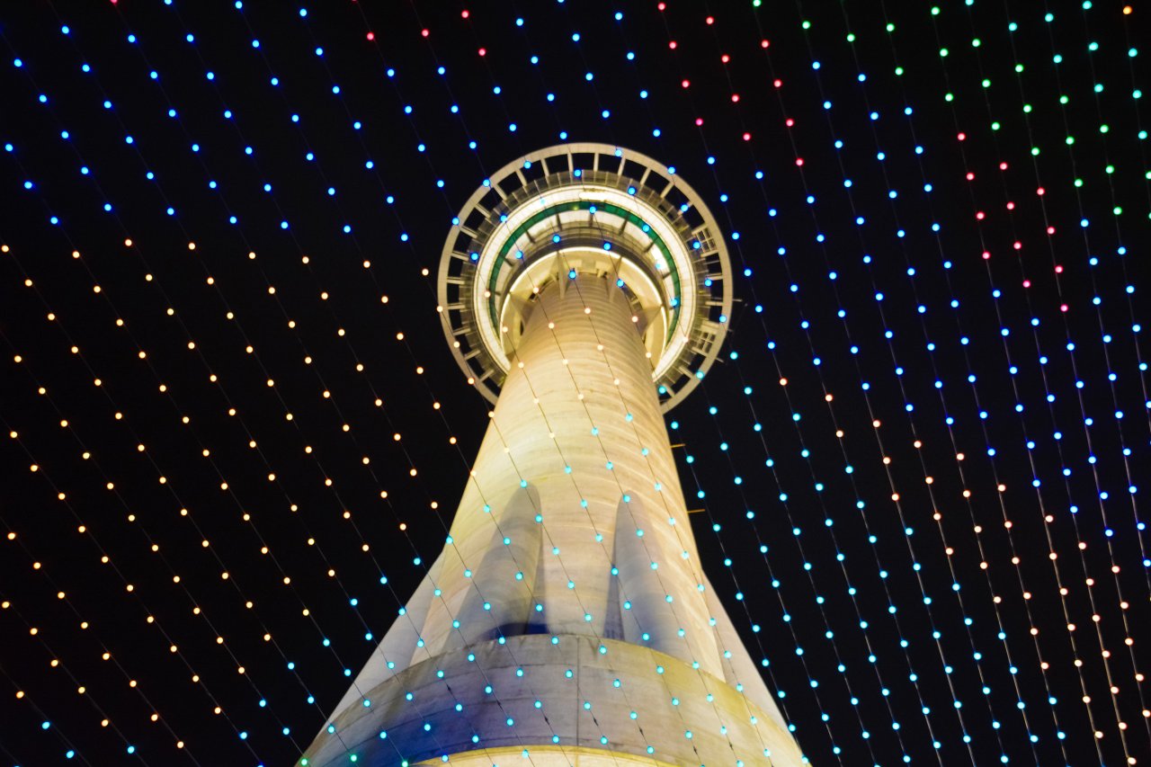 Auckland Sky Tower at Night.